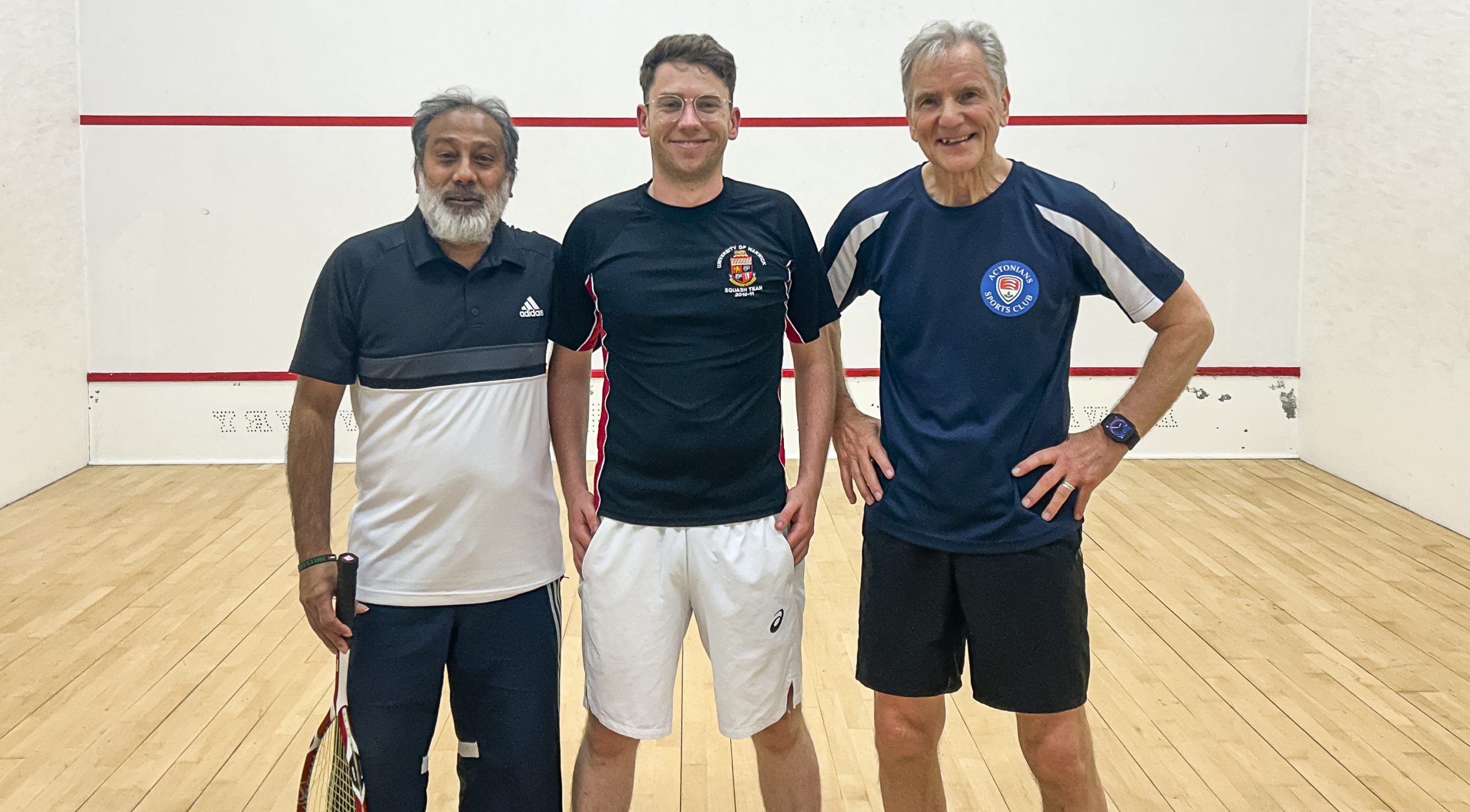Farhan Saeed, Alex Troop, Martin Shippey, Actonians Squash Team